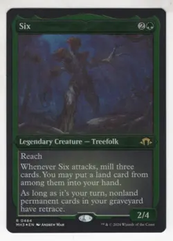 MTG Modern Horizons 3 Foil Rare Card #484 Six (Foil Etched) - Image 1