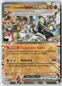Cornerstone Mask Ogerpon ex 112/167 - Prize Pack Series Cards Holo - PTCG - Image 1