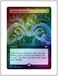 1x Demonic Bargain, Extended Art Foil, Magic MTG NM - Image 1