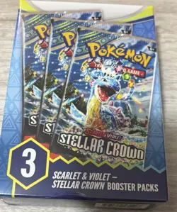 Pokemon Scarlet and Violet Stellar Crown 3 Booster Pack Box-Factory Sealed - Image 1