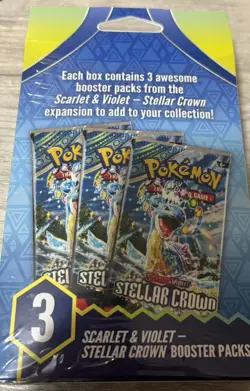 Pokemon Scarlet and Violet Stellar Crown 3 Booster Pack Box-Factory Sealed - Image 2