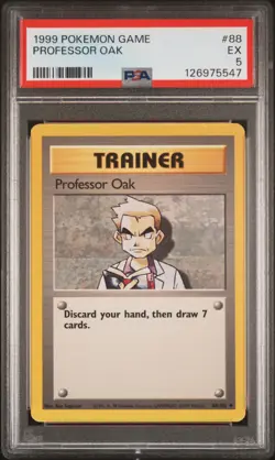 1999 POKEMON GAME #88 PROFESSOR OAK PSA 5 - Image 1