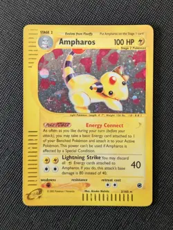 Ampharos Holo Rare Expedition Set 21/165 Pokemon 2002 WOTC e-Reader NM Vintage - Image 1