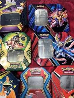 Lot Of Empty Pokemon Tins 11 Big And 4 Small - Image 3