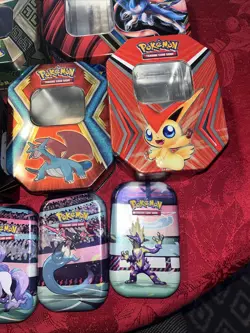 Lot Of Empty Pokemon Tins 11 Big And 4 Small - Image 4