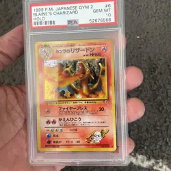 1999 POKEMON JAPANESE GYM 2 BLAINE'S CHARIZARD HOLO #6 PSA 10 GEM MINT - Image 1