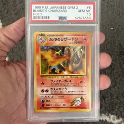 1999 POKEMON JAPANESE GYM 2 BLAINE'S CHARIZARD HOLO #6 PSA 10 GEM MINT - Image 5