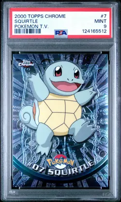 2000 TOPPS CHROME POKEMON T.V. #7 SQUIRTLE PSA 9 - Image 1
