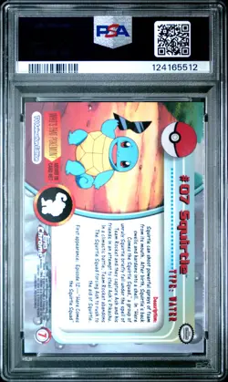 2000 TOPPS CHROME POKEMON T.V. #7 SQUIRTLE PSA 9 - Image 2