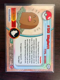 Pokemon TCG Diglett #50 Topps TV Animation Edition Blue Label DMG - Image 2
