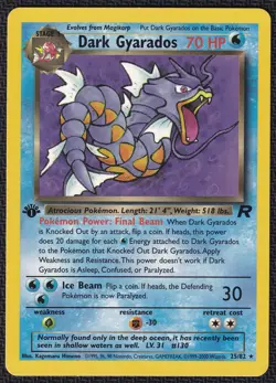 Pokemon Dark Gyarados 25/82 1st Edition Non-Holo Rare Team Rocket - Image 1