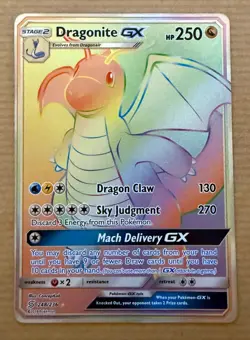 Pokemon TCG Dragonite GX Unified Minds 248/236 Holo Secret Rare - Image 1