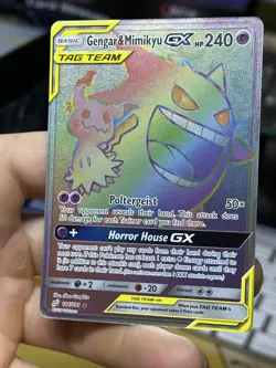 Gengar & Mimikyu GX 186/181 SM Team Up 2019 Secret Rare Tag Team Pokemon Card - Image 4