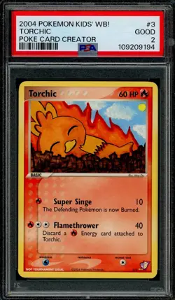 Pokemon Card Torchic 3/5 Kids' WB Poke Card Creator Contest PSA 2 GOOD - Image 1