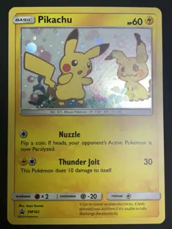 Pokemon 2019 Pikachu SM162 Sun & Moon Black Star Promo Holo Card TCG - Image 1