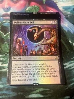 MTG NFC "miscut" War of the Spark Foil Deliver Unto Evil #1 - Image 1