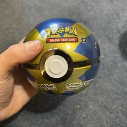 Pokemon TCG PokeBall Tin - Quick Ball H24 - Sealed New 3 Booster Packs & 1 Coin - Image 1