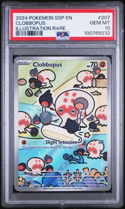 2024 POKEMON SSP EN-SURGING SPARKS ILLUSTRATION RARE #207 CLOBBOPUS PSA 10 - Image 1