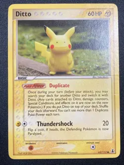 Ditto [Pikachu] 2005 Pokemon EX Delta Species #63/113 Common Moderately Played - Image 1