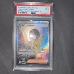 2023 POKEMON MEW EN-151 SPECIAL ILLUSTRATION RARE #203 ERIKA'S INVITATION PSA 9 - Image 1