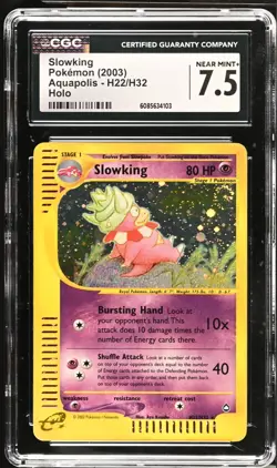 POKEMON CGC 7.5 Slowking H22/H32 2003 Aquapolis Rare Holo *4103 - Image 1