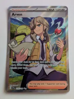 Arven 235/198 Full Art Ultra Rare Trainer 2023 Pokemon Scarlet & Violet Base NM - Image 1
