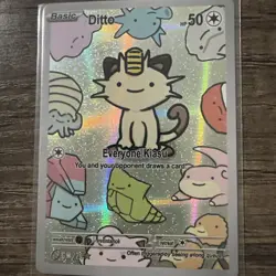Ditto Meowth 24 - After Skool Hobby V2 Genetic Mystery - Pokemon Fan Art HOLO - Image 1