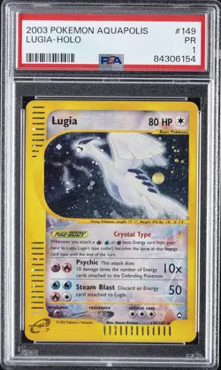 2003 POKEMON AQUAPOLIS #149 LUGIA-HOLO PSA 1 - Image 1