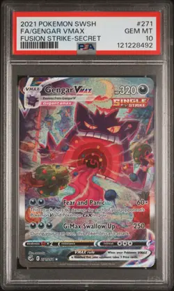 2021 Pokemon Sword & Shield Fusion Strike #271 Fa/Gengar Vmax -Secret PSA 10 - Image 1