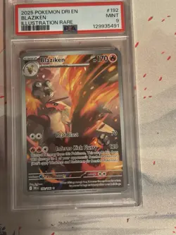 Pokemon TCG Blaziken Destined Rivals Illustration Rare Card 192/182 PSA 9 - Image 1