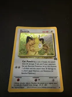 Pokemon TCG Meowth 10/53 WOTC Promo Holo Card - Image 1