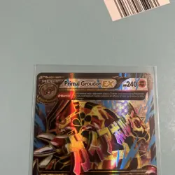 PRIMAL GROUDON EX FULL ART HOLO 151/160 PRIMAL CLASH OMEGA POKEMON CARD - Image 2