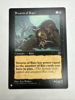 MTG Swarm of Rats Second Age Portal, Regular Common Card The List - Image 1