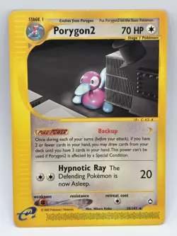 Porygon2 Pokemon TCG Aquapolis 28/147 Regular Rare LP Vintage Ereader card - Image 1