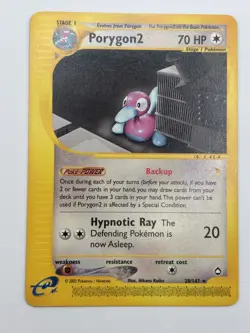 Porygon2 Pokemon TCG Aquapolis 28/147 Regular Rare LP Vintage Ereader card - Image 2