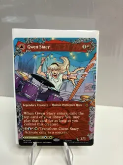 MTG SPIDERMAN spm BORDERLESS GWEN STACY GHOST SPIDER #209 MYTHIC - Image 2