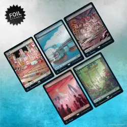 ⛩🌋💀🏝🌲☀ Secret Lair - The Tokyo Lands - Foil ETCHED Full Art Basic Lands MTG - Image 2