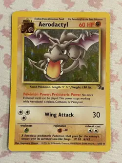 Pokemon TCG Aerodactyl 1/62 Unlimited Ultra Rare Holo MP - Image 1