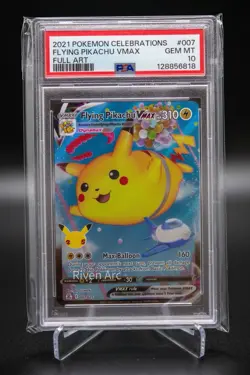 Flying Pikachu VMAX PSA 10 Gem Mint 2021 Pokemon Celebrations #007 Full Art Holo - Image 1