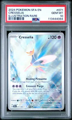 2024 POKEMON SFA EN-SHROUDED FABLE ILLUSTRATION RARE #071 CRESSELIA PSA 10 - Image 1