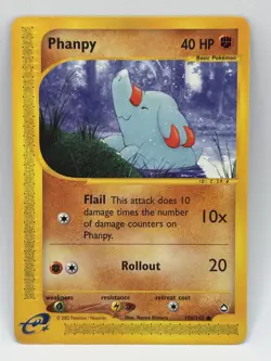 Phanpy 100/147 Aquapolis Set Pokemon TCG Regular Common LP - Image 1
