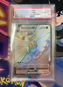 2020 Pokemon SWSH Darkness Ablaze Butterfree Vmax Full Art #190 Secret PSA 10 - Image 1