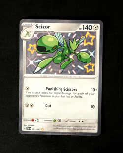 Pokemon Card TCG - Scizor 191/091 - Paldean Fates - Baby Shiny Rare - NM ⭐ - Image 1