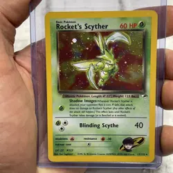 Pokemon WOTC Gym Heroes Unlimited Rocket's Scyther 13/132 Holo Rare LP/NM Card - Image 1