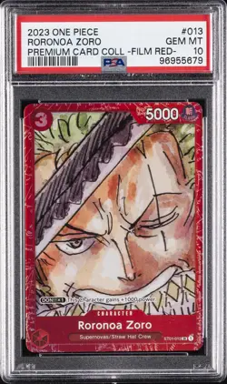 2023 ONE PIECE PREM CARD COLL -ONE PIECE FILM RED- #013 RORONOA ZORO PSA 10 - Image 1