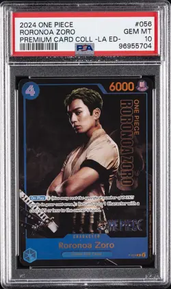 2024 ONE PIECE PREMIUM CARD COLL -LIVE ACTION ED- #056 RORONOA ZORO PSA 10 - Image 1