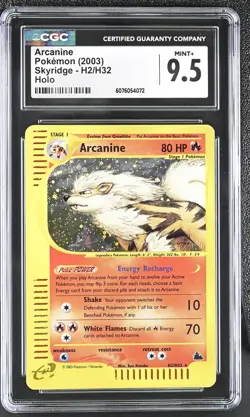 CGC 9.5 MINT+ Arcanine 2003 Skyridge H2/H32 Holo Pokemon Card - Image 1