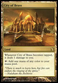 Magic the Gathering MTG City of Brass (221) Modern Masters LP - Image 1
