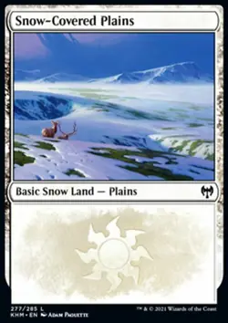 Magic the Gathering MTG Snow-Covered Plains (277) Kaldheim LP - Image 1