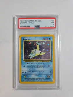 1999 Pokemon Lapras Holo Rare 10/62 Fossil PSA 7 - Image 1